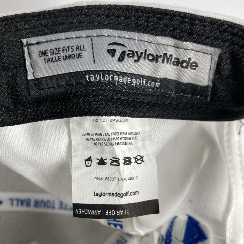 Taylor Made TP5 Tour Authentic Golf Hat Cap White Adjustable Stretch Embroidered